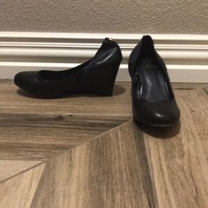 Vince Camuto Black Leather Wedge
